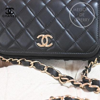 希少♡CHANEL フォンショルダー♡ブラック♡ラム